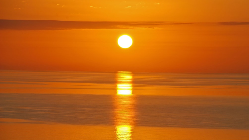 Seascape at sunset in Mykonos