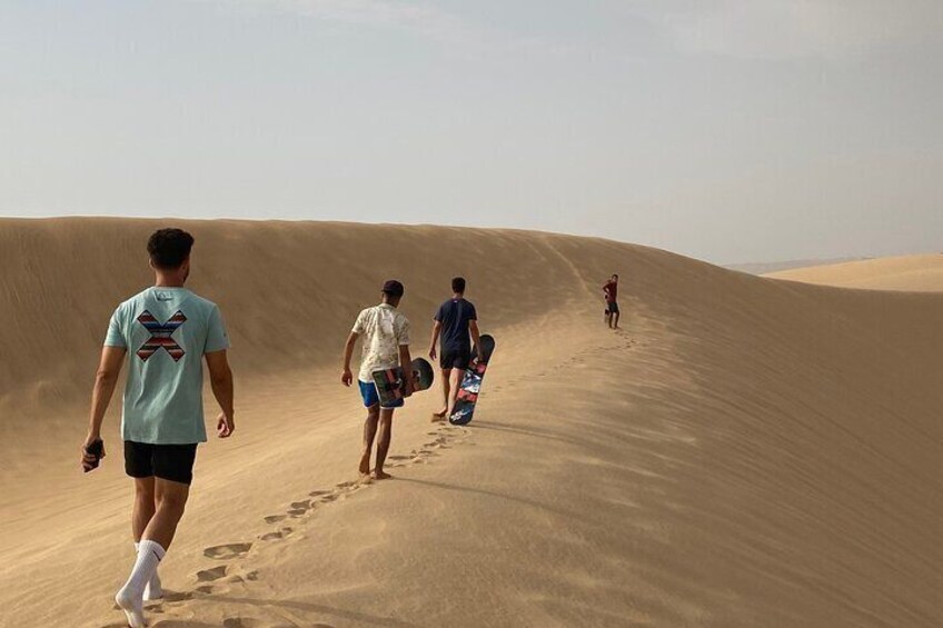 Sandboarding ( Sand Surfing ) in Agadir