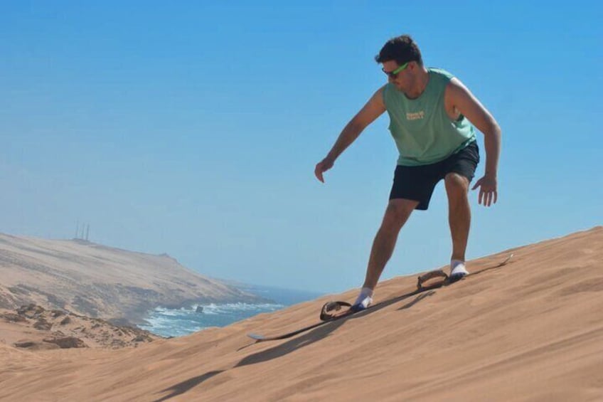 Sandboarding ( Sand Surfing ) in Agadir