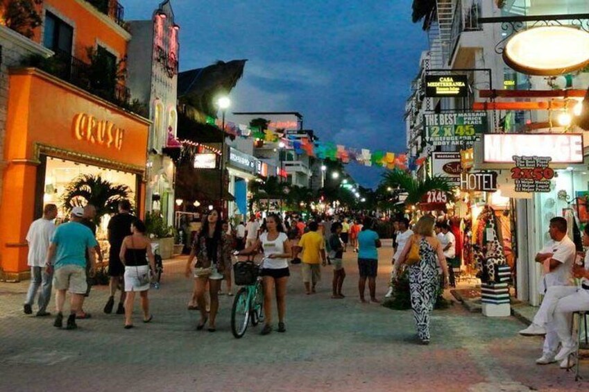 Playa del Carmen 5th Avenue at sunset