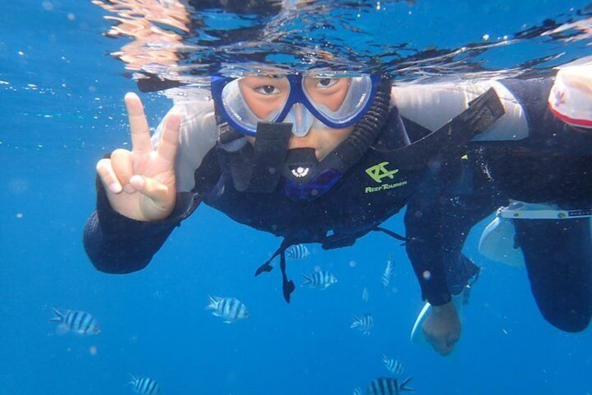 Popular Blue Cave Snorkel! 【Okinawa Prefecture】 Feeding & photo images free! English, Chinese, Korean guide available!