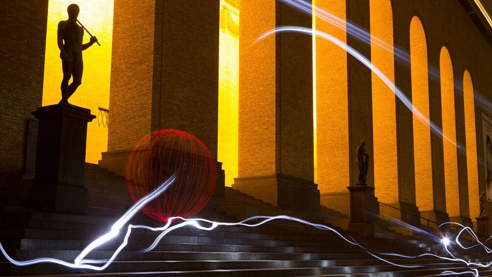 Show item 3 of 5. Gothenburg light art at night in Sweden