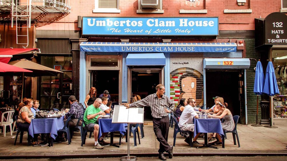 Exterior of a restaurant in Soho, NYC