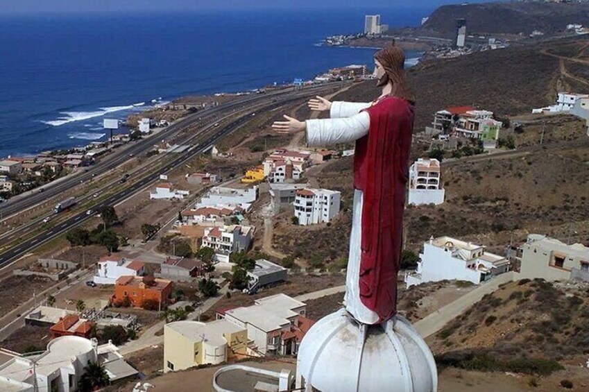 Statue of more than 40 meters high and more than 200 meters above sea level and more than 40 tons