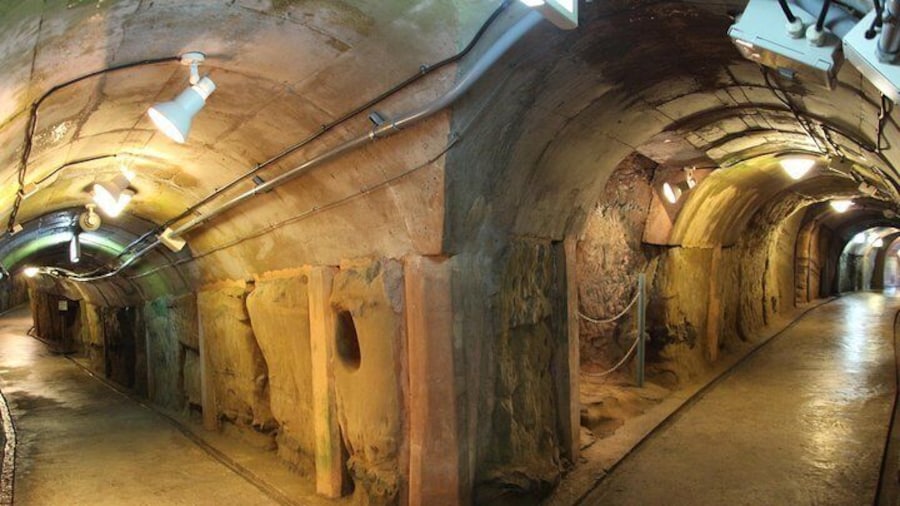 Underground headquarters excavated by the Japanese Navy in 1944, out of 450m, you can walk 300m now.