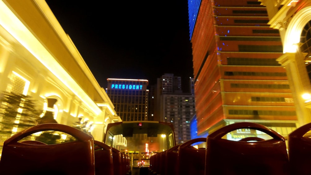 Show item 4 of 5. Downtown Macau at night.