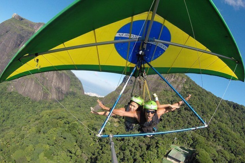 Flying over the hang gliding ramp.