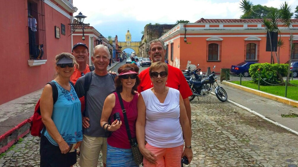 Group has photo taken in Antigua