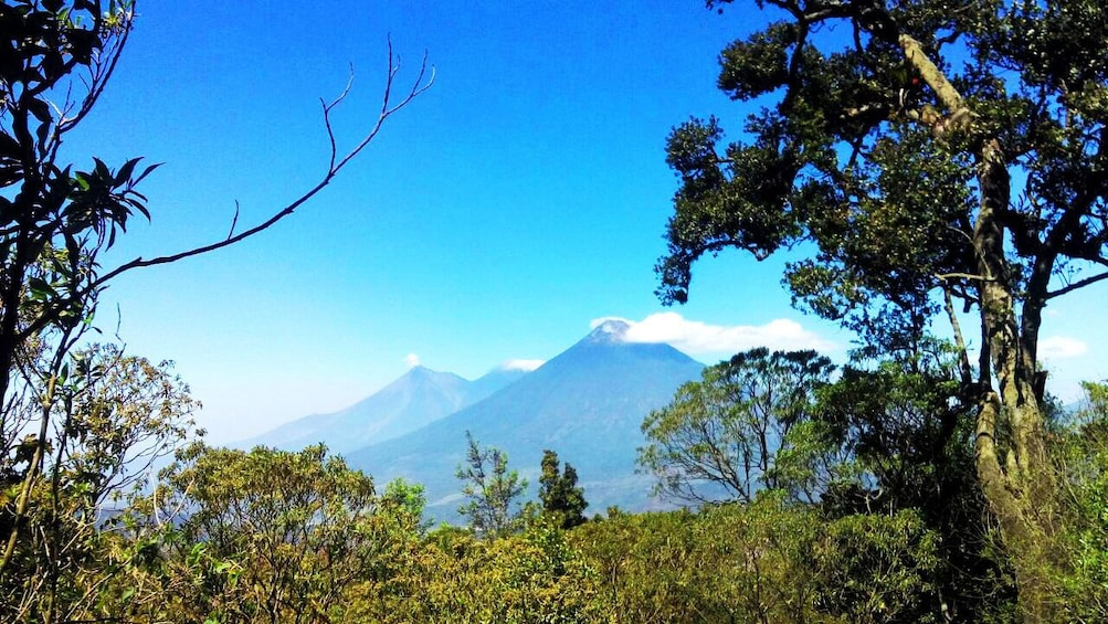 View of mountain range in the distance in Guatemala