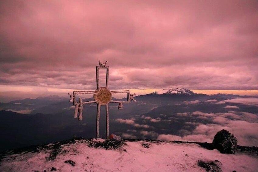 The summit, Snowy "The Altar" in the background