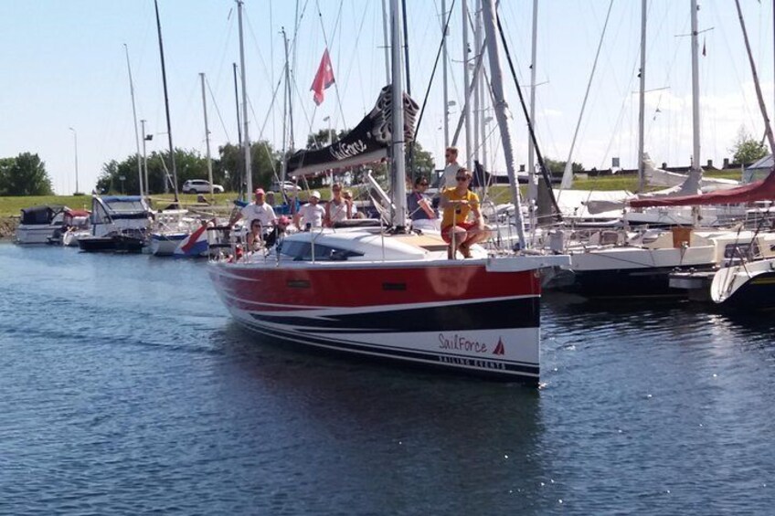 Arrival the marina