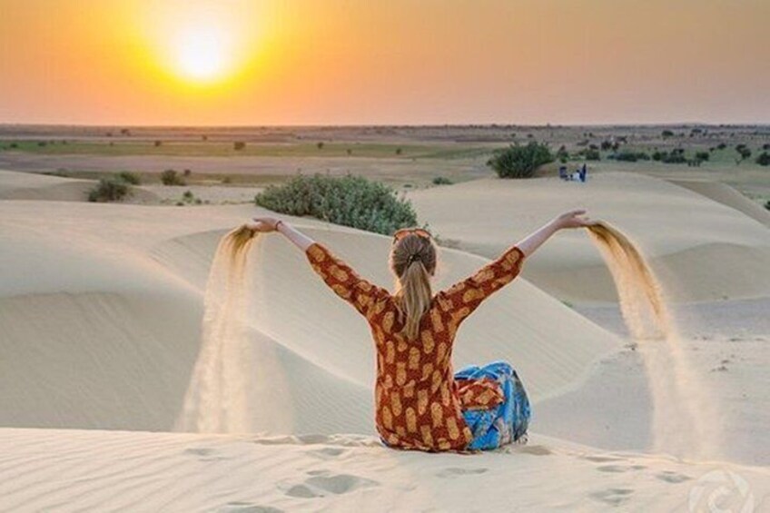 Sunset Camel Safari in Jaisalmer Sand Dunes & Dinner with Cultural Program