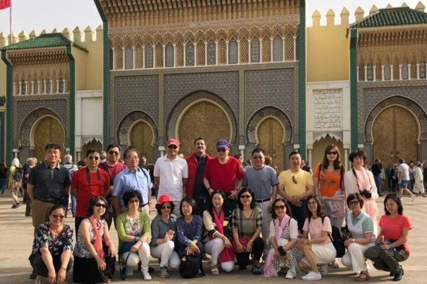 Funny Chinese Tourists Group in Morocco