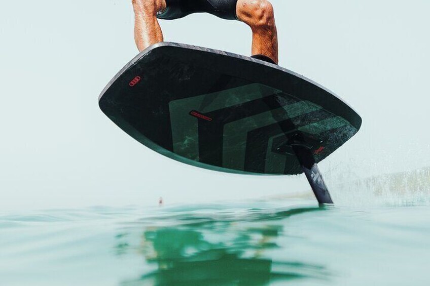 Dynamic Windsurfing E-foil fly on the water
