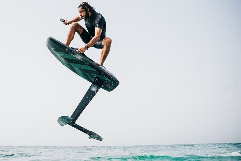 Dynamic Windsurfing E-foil fly on the water