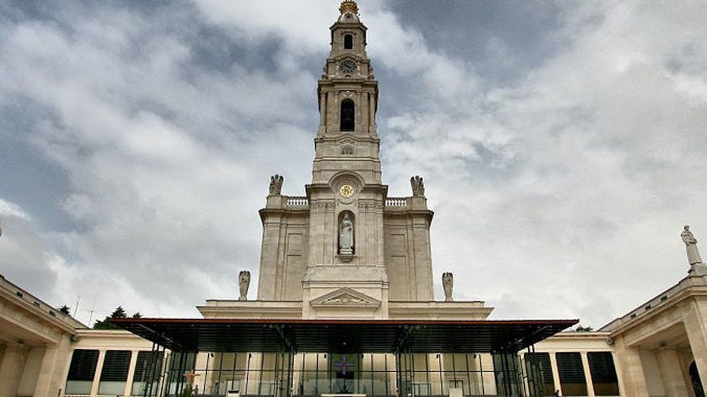 Looking up at the Shrine of Fatima