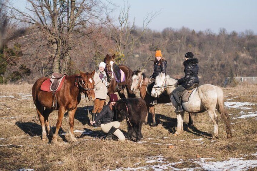 Five hours of extreme horse riding trip around Lviv city for experienced riders