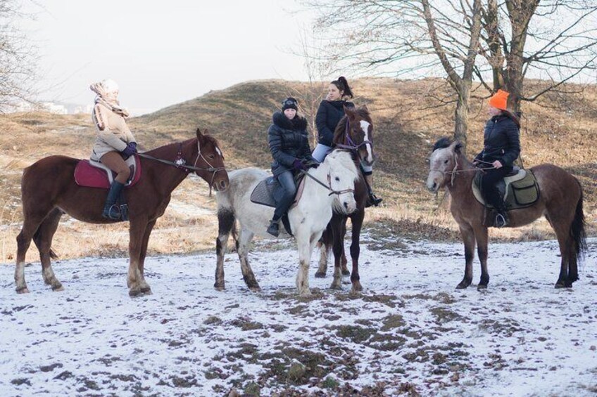 Five hours of extreme horse riding trip around Lviv city for experienced riders