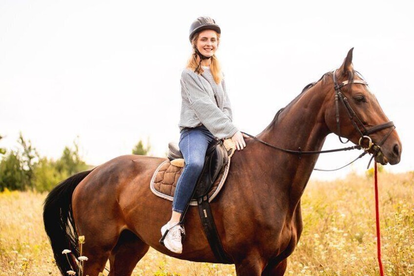 90 min of horse riding in Lviv city near the stable territory