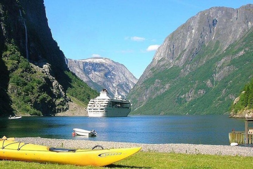 Guided day tour to Flåm - incl Premium Nærøyfjord Cruise and Flåm Railway