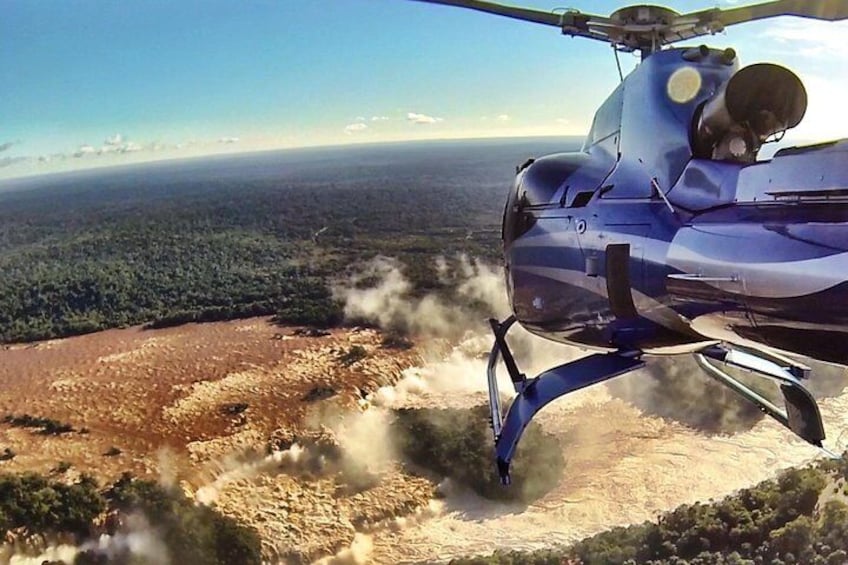Panoramic Helicopter Flight over Iguassu Falls