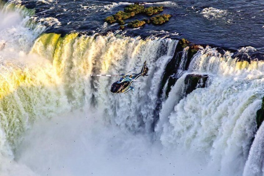 Panoramic Helicopter Flight over Iguassu Falls