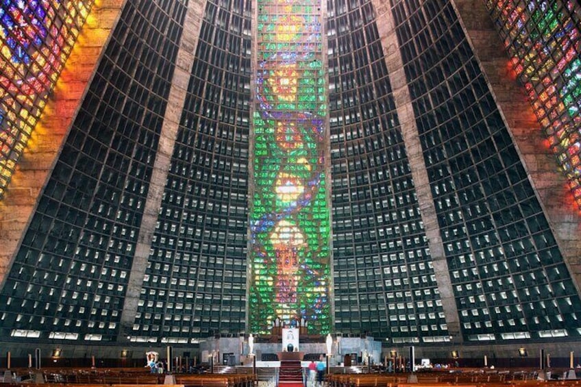 See the beautiful stained glass windows inside the Metropolitan Cathedral!