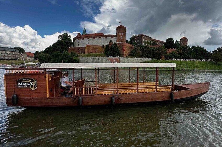 Wooden traditional gondola made by Polish boatbuilders with with modern equipment.