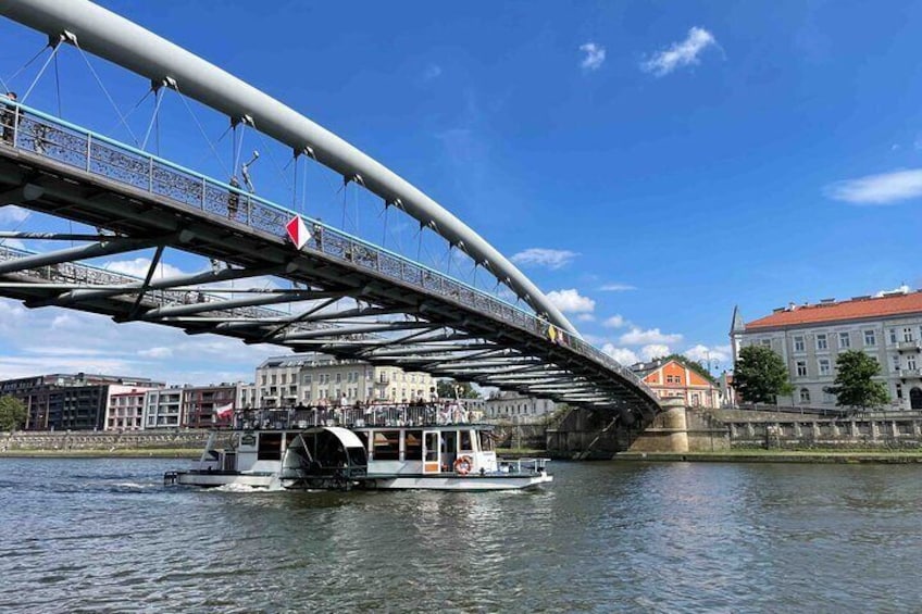 Bernatek Footbridge in Kazimierz district in Kraków 