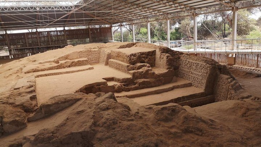 Panoramic view of the Huaca Las Balsas, Túcume.
