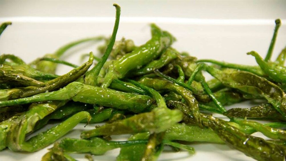 Freshly cooked greens from a restaurant in Tolosa