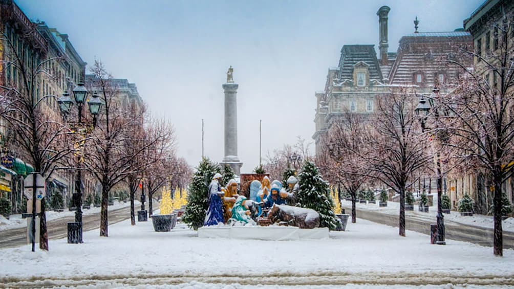 A nativity scene at a park in montreal 