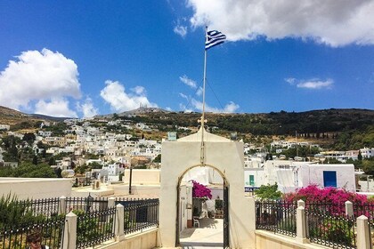 Walking tour of Lefkes traditional Greek village of Paros, Greece