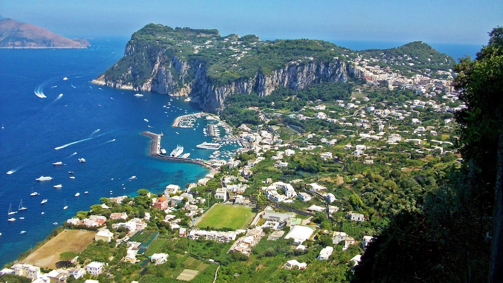 Aerial view of the city on Capri Island