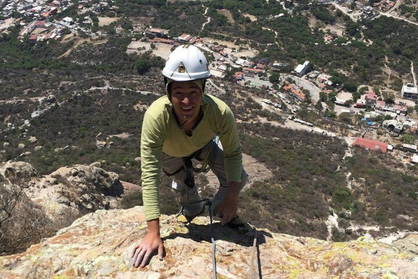 Happy to be climbing a brand new route