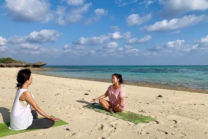 Private beach yoga where you can feel nature and the earth on Ishigaki Isla...