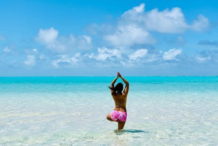 Private beach yoga where you can feel nature and the earth on Ishigaki Island