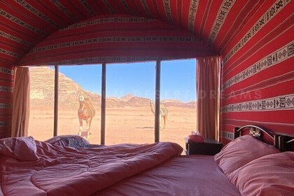 Wadi Rum Ganztägige Jeep-Tour + Übernachtung und Abendessen im Beduinenlage...