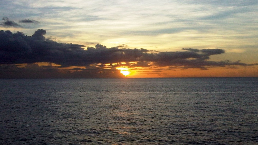 Seascape at sunset in Saint Lucia