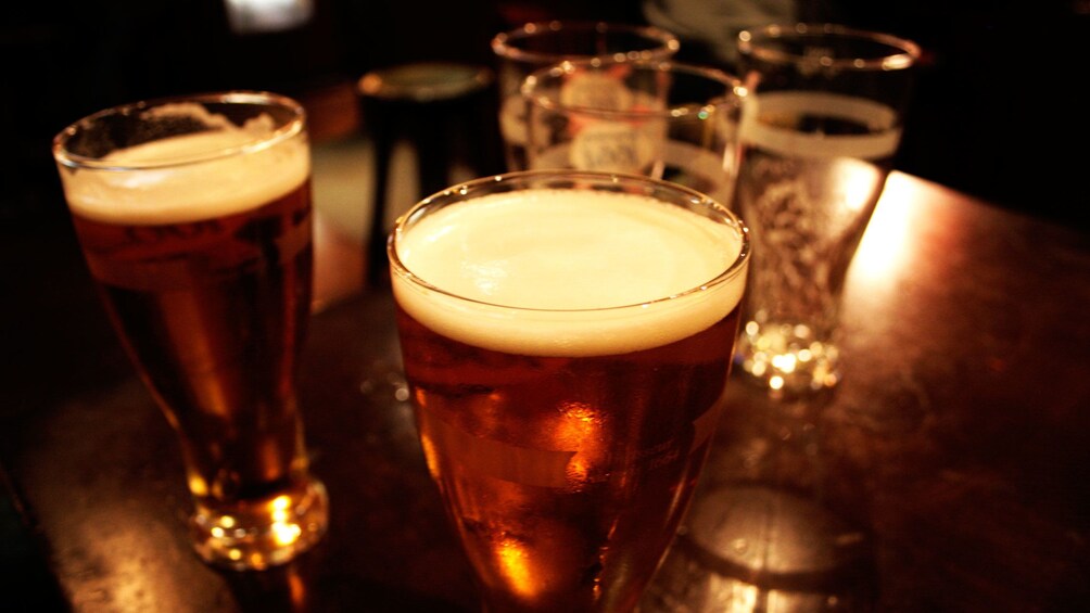 A selection of beers at a bar in San Diego