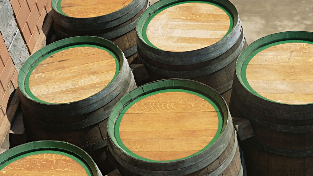 barrels of wine from a vineyard in Temecula
