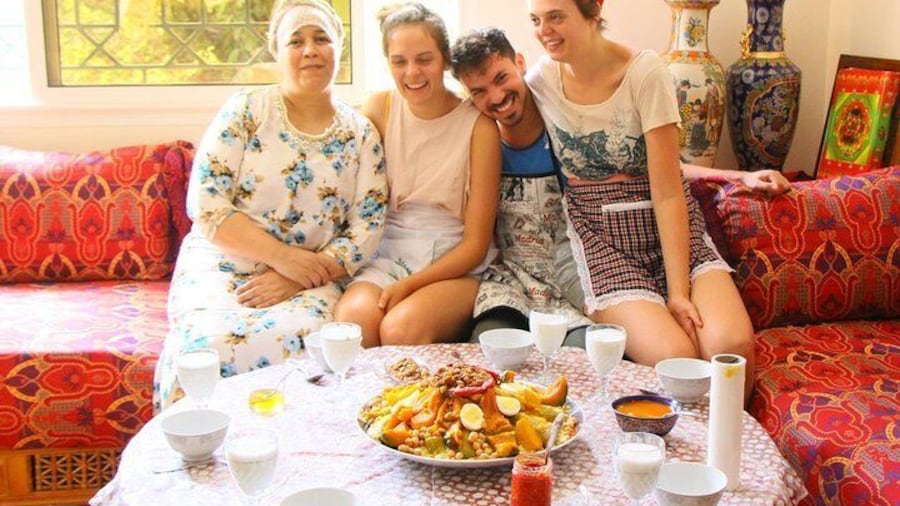 Chef Khadija and three guests from USA made their best couscous they have ever tasted.