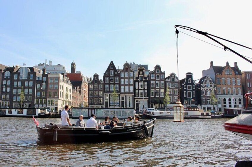 Small Open Boat Cruise through Amsterdam (max 12 guests) 