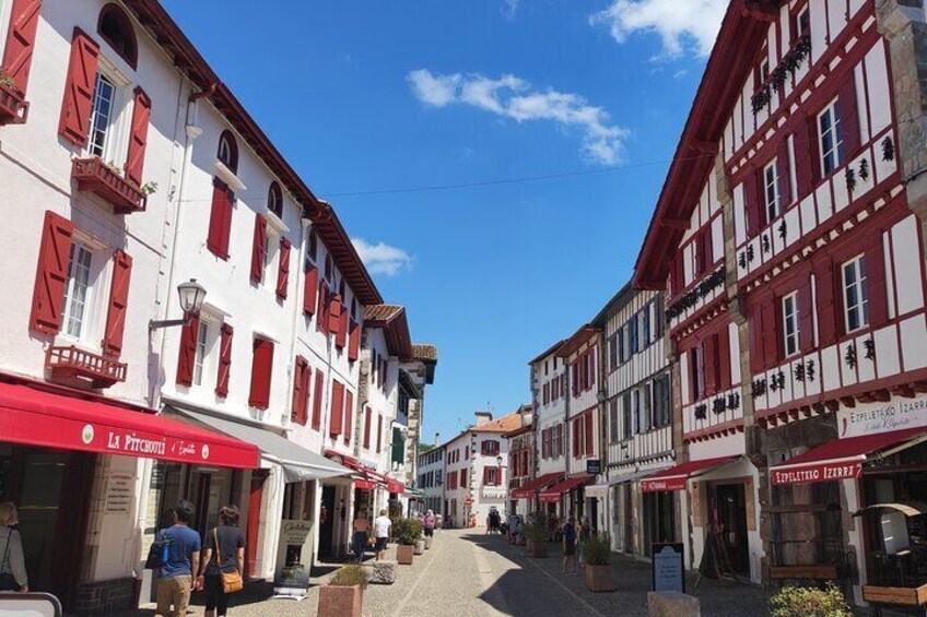 Red and white houses at Espelette