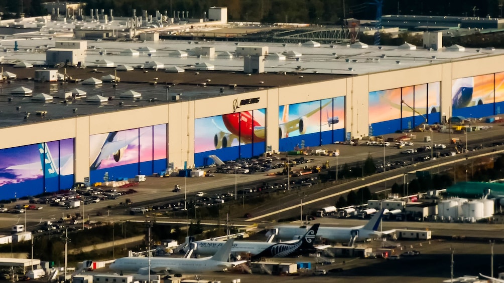 Show item 4 of 10. Rows of planes at the Future of Flight Center in Seattle