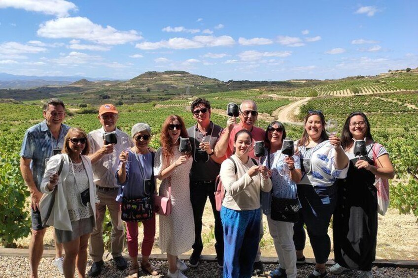 La Rioja two wineries visit with wine tasting and pintxos in small group tour