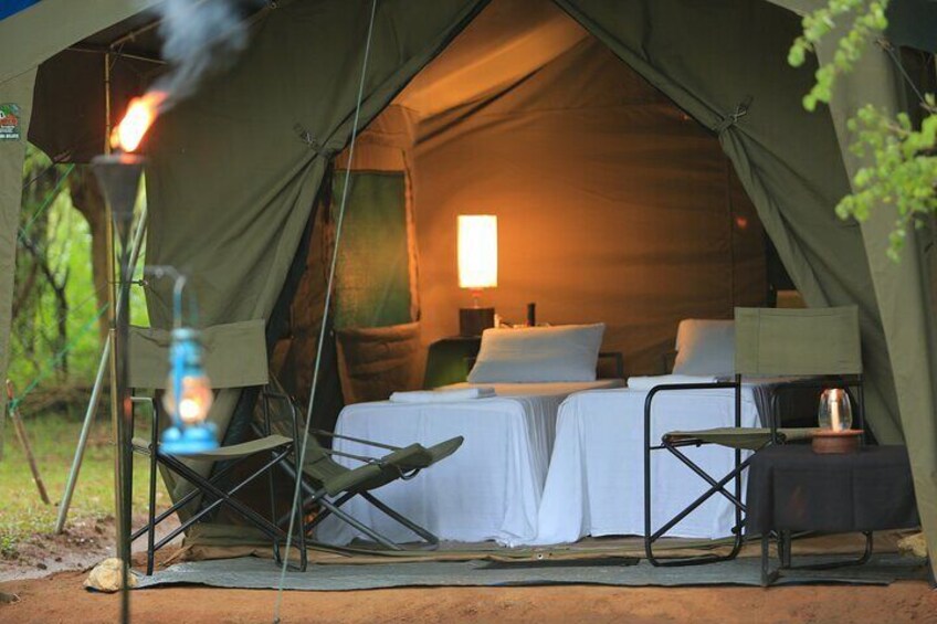 Comfortable Glamping Tent with an ensuite bathroom