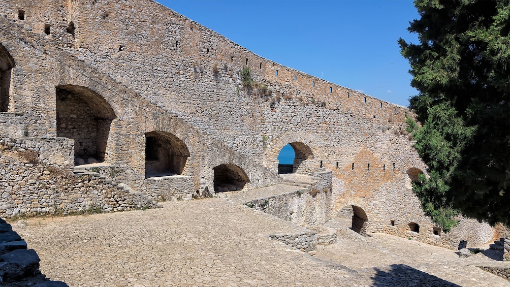 A wall in the fortress of Palamidi in Greece