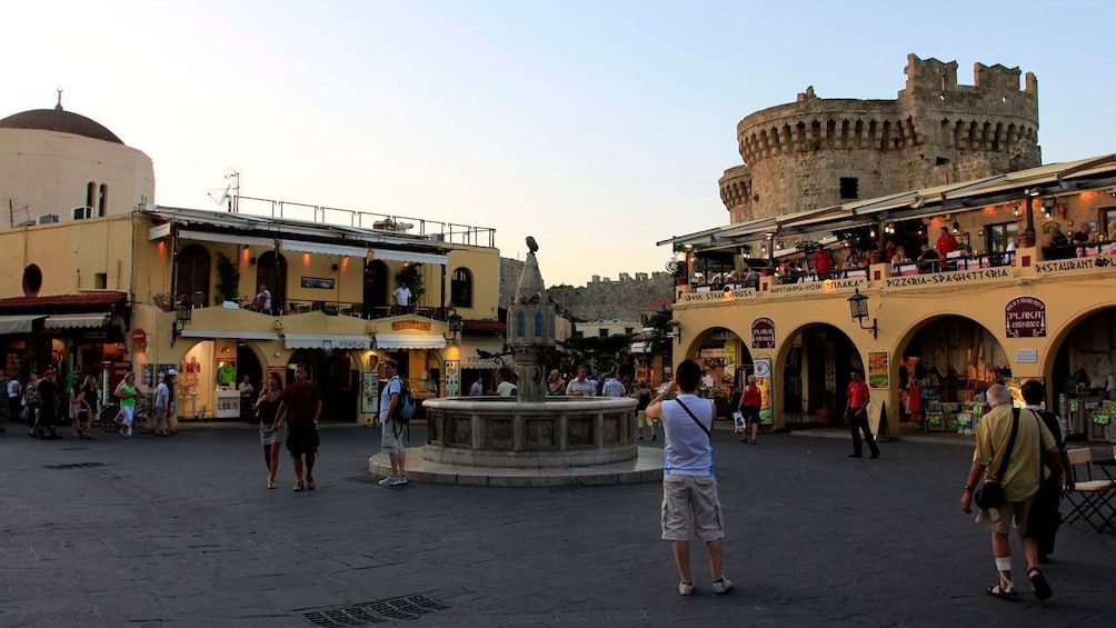 crowded night life in Rhodes