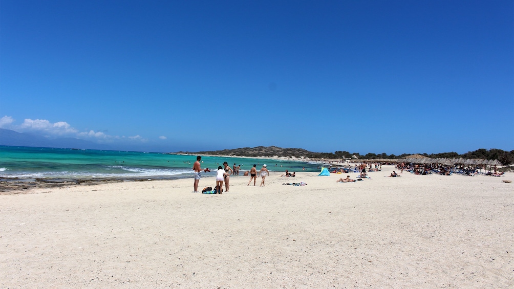 long stretch of beach sand on Chrissi Island